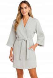  Női Muszlin Fürdőköpeny, Size 44-50, 100% pamut, szürke