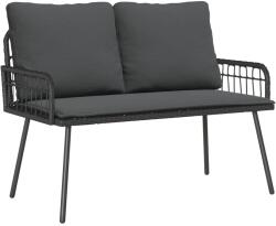 vidaXL Kerti pad párnával Antracit 114 x 64 x 90 cm Acél (4108261)