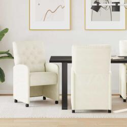 vidaXL Kerekes Étkező Székek 2 pcs Krém 58 x 67 x 97 cm Bársony (42017873)