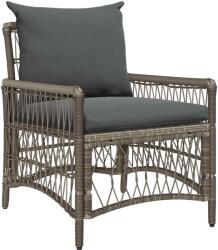 vidaXL Kerti Szék párnával Szürke 73 x 61 x 77 cm polirattan (42006219)