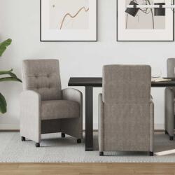 vidaXL Kerekes Étkező Székek 2 pcs Szürke 58 x 67 x 97 cm Műbőr (42017894)