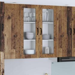 vidaXL Fali konyhaszekrény ajtóval Öreg fa 80 x 31 x 100 cm Faanyag (885163)