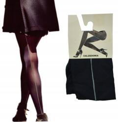 Calzedonia harisnya, fekete, szürke varrással, Size S/M