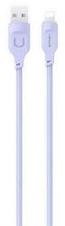 USAMS lithe series adatkábel, usb - lightning, 2.4a, gyorstöltő, 120cm, led jelzés, lila, kompatibilis: Apple IPAD, 3rd Generation, / IPAD, 4th Generation, / iPhone 6 4.7 (SJ565USB03)