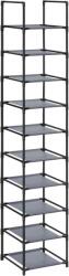 SONGMICS Raft pentru pantofi SONGMICS, 10 polițe, gri, 173 cm, metal (LSR110G01) Raft