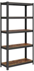 SONGMICS raft metalic 150x75x30 cm, 5 polițe, 650 kg, negru (GLR030B01) Raft