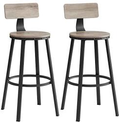 VASAGLE Bárszékek, konyhai székek 2 db-os szett, szürkés bézs és fekete (LBC026B02V1)
