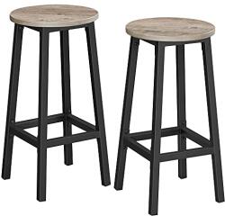 VASAGLE 2 db-os bárszék szett, magas konyhai székek, szürkés bézs és fekete (LBC032B02)
