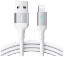 JOYROOM a10 adatkábel, usb - lightning, 2.4a, 120cm, cipőfűző, led jelzés, fehér, kompatibilis: Apple IPAD 2 / iPhone 5 / iPhone 5C (S-UL012A10_120_W)
