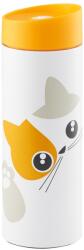 Ambition Kitty termosz bögre, 340ml, rozsdamentes acél, narancs, macska mintás (66706)