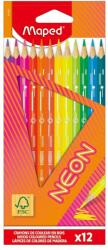 Maped Neon színes ceruza készlet, háromszögletű, 12 szín (IMA831802)