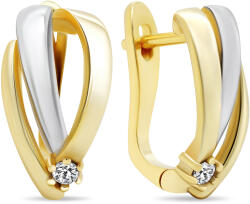 Brilio Silver Divatos bicolor fülbevaló cirkónium kövekkel EA550Y