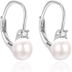 Agato Ezüst fülbevaló lányoknak valódi gyönggyel AGT-E115LW-P