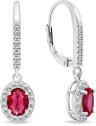 Brilio Silver Ezüst lógó fülbevaló fukszia cirkónium kövekkel EA752WR