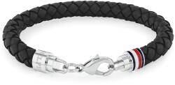 Tommy Hilfiger Elegáns férfi karkötő fekete bőrből 2790545