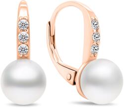 Brilio Silver Bájos bronz fülbevaló gyöngyökkel és cirkónium kövekkel EA385R