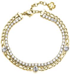 Brosway Szerencsét hozó aranyozott dupla karkötő cirkónium kövekkelDesideri BEI048