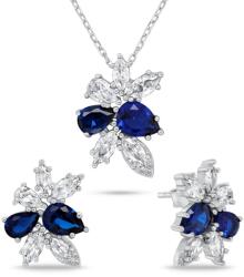 Brilio Silver Bájos ezüst ékszerkészlet cirkónium kővel SET248WB (fülbevaló, nyaklánc)