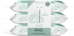 NAÏF Nedves törlőkendő gyerekeknek és csecsemőknek Baby & Kids (Water Wipes) 3 x 54 db