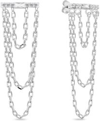 Brilio Silver Időtlen láncfülbevaló cirkónium kövekkel EA999W