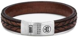 Rebel&Rose Férfi bőr karkötő Stranded Cognac RR-L0079-S 20 cm - L+