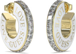 Guess Bájos aranyozott fülbevaló cirkónium kövekkel Love Guess JUBE04083JWYGWHT/U