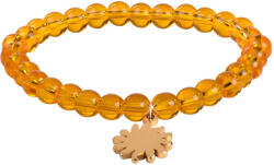 Troli Citrin gyöngyös karkötő napocskával 18 cm