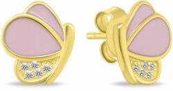 Brilio Silver Gyengéd aranyozott fülbevaló Pillangók cirkónium kövekkel EA1079Y