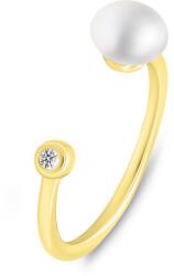 Brilio Silver Bájos aranyozott gyűrű igazgyönggyel RI103Y 55 mm