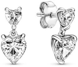 Pandora Gyengéd ezüst fülbevaló cirkónium kővel Szív 291199C01