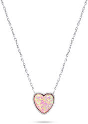 Brilio Silver Szép ezüst nyaklánc Szív opállal NCL74WP