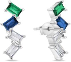 Brilio Silver Stílusos ezüst fülbevaló színes cirkónium kövekkel EA1011WRBW