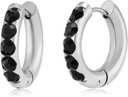 Troli Modern karika fülbevaló fekete cirkónium kövekkel VAAJDE201822S-BK