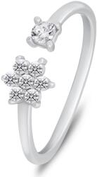 Brilio Silver Divatos ezüst nyitott gyűrű cirkónium kövekkel RI073W