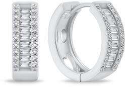 Brilio Silver Csillogó ezüst karika fülbevaló cirkónium kövekkel EA475W