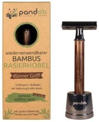 Pandoo Bambusz borotva vékony fogantyúval + 10 db borotvapenge