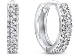 Brilio Silver Csillogó ezüst karika fülbevaló cirkónium kövekkel EA502W