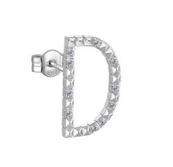 Rosato Ezüst single fülbevaló cirkónium kövekkel D betű Cubica RZCU30 - 1 db