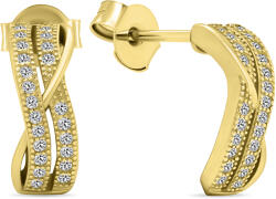 Brilio Silver Gyönyörű aranyozott fülbevaló cirkónium kövekkel EA589Y