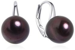 MOISS Elegáns ezüst fülbevaló fekete gyöngyökkel EP000092