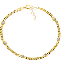 Brilio Silver Modern aranyozott karkötő cirkónium kővel BRC44Y