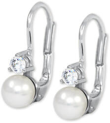 Soliter Brilio Fehér arany fülbevaló kristállyal és gyönggyel 235 001 00100 07