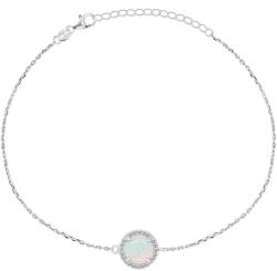 Brilio Silver Bájos ezüst karkötő szintetikus opállal BRC126W