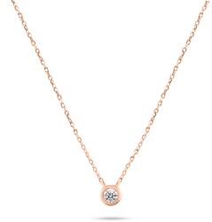 Brilio Silver Elegáns bronz nyaklánc cirkónium kővel NCL86R