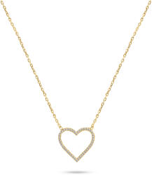 Brilio Silver Divatos aranyozott nyaklánc cirkónium kövekkel Szív NCL35Y