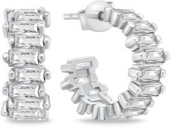 Brilio Silver Csillogó ezüst karika fülbevaló cirkónium kövekkel EA878W