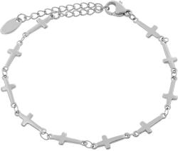 Troli Stílusos acél karkötő keresztekkel 19 cm