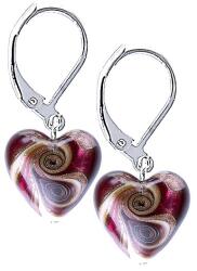 Lampglas Gyengéd fülbevaló Raspberry Kiss Lampglas gyönggyel ELH33