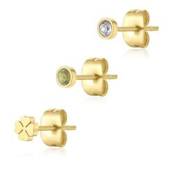 S'Agapõ S`Agap? Három darabos aranyozott fülbevaló szett Lucky CLICK SCK168