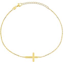 Brilio Silver Bájos aranyozott karkötő kereszttel BRC128Y